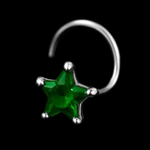 (4 Pcs ₹500 combo) Silver Nose Pin with Star Multicolor Stones